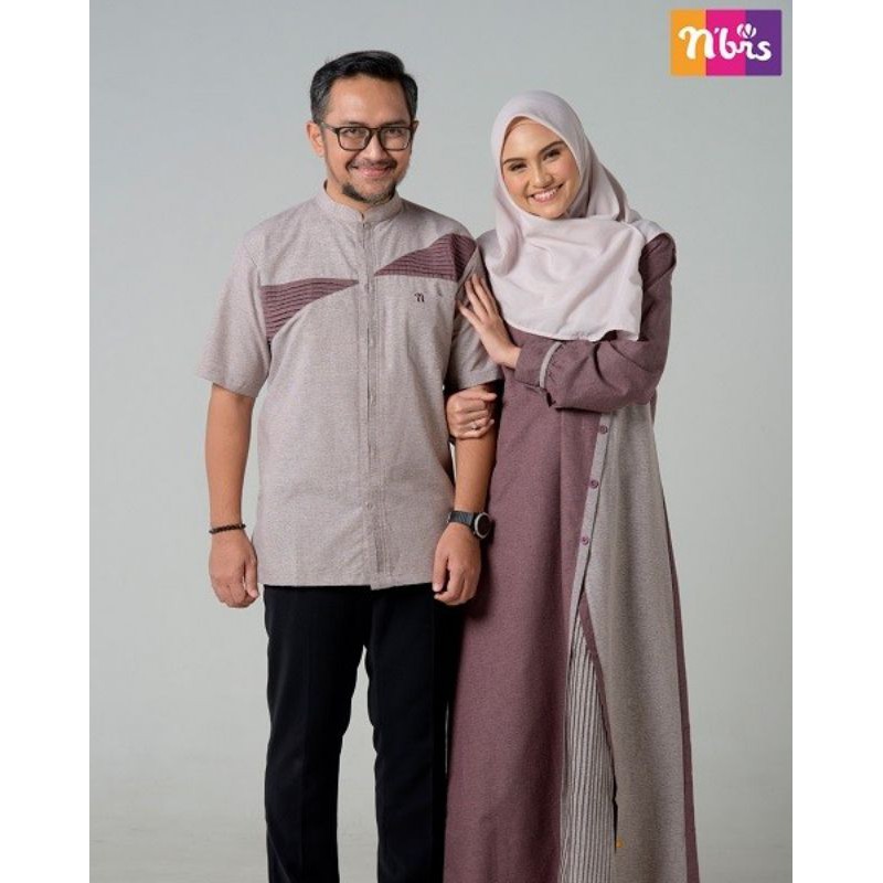 Couple Nibras Sarimbit Koko Gamis - Baju muslim sepasang