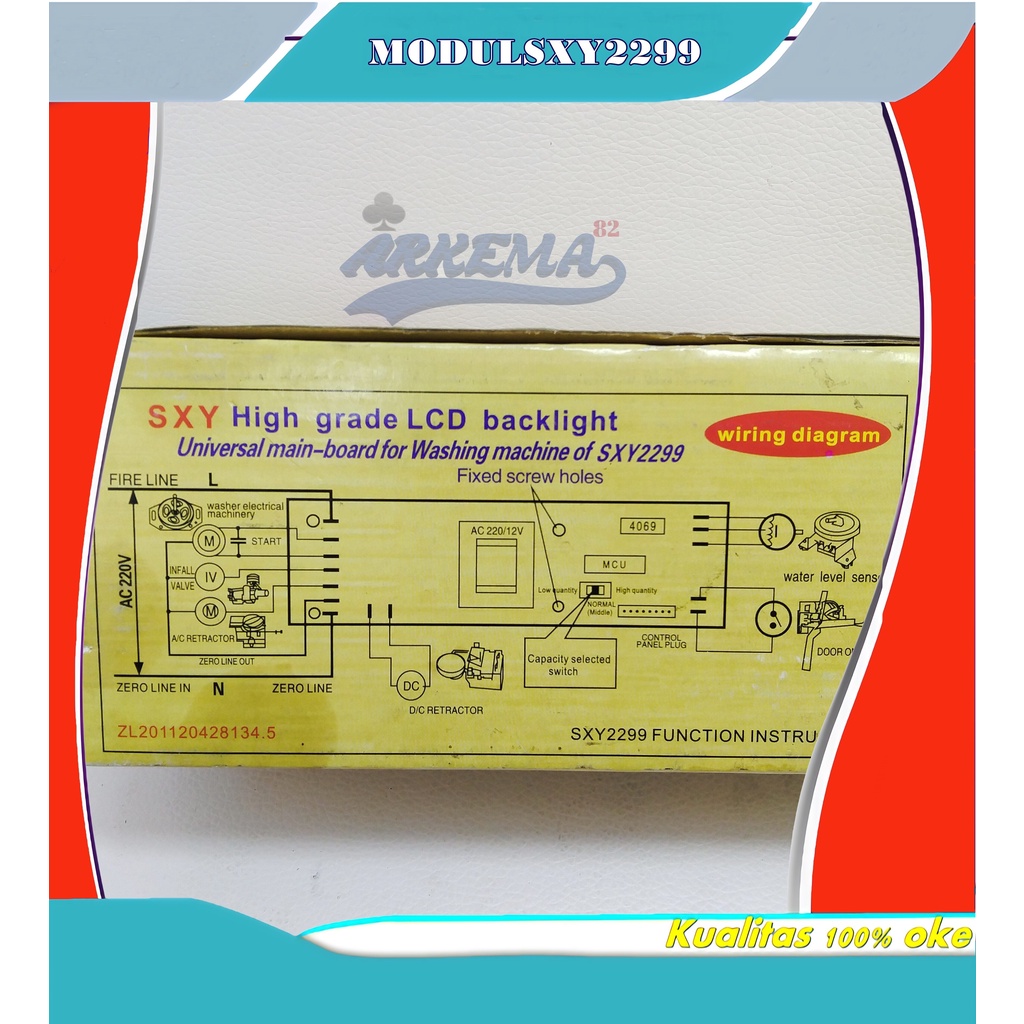 PCB MODUL MESIN CUCI UNIVERSAL SXY 2299 LAYAR DISPLAY | MODUL MULTI MESIN CUCI TOP LOADING 1 TABUNG