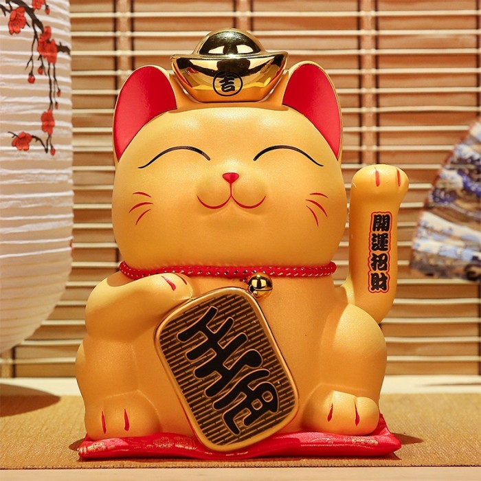 Kucing Maneki Gold TERBARU Pajangan Kucing Nepang Maneki Neko Keramik Harga Grosir Termurah