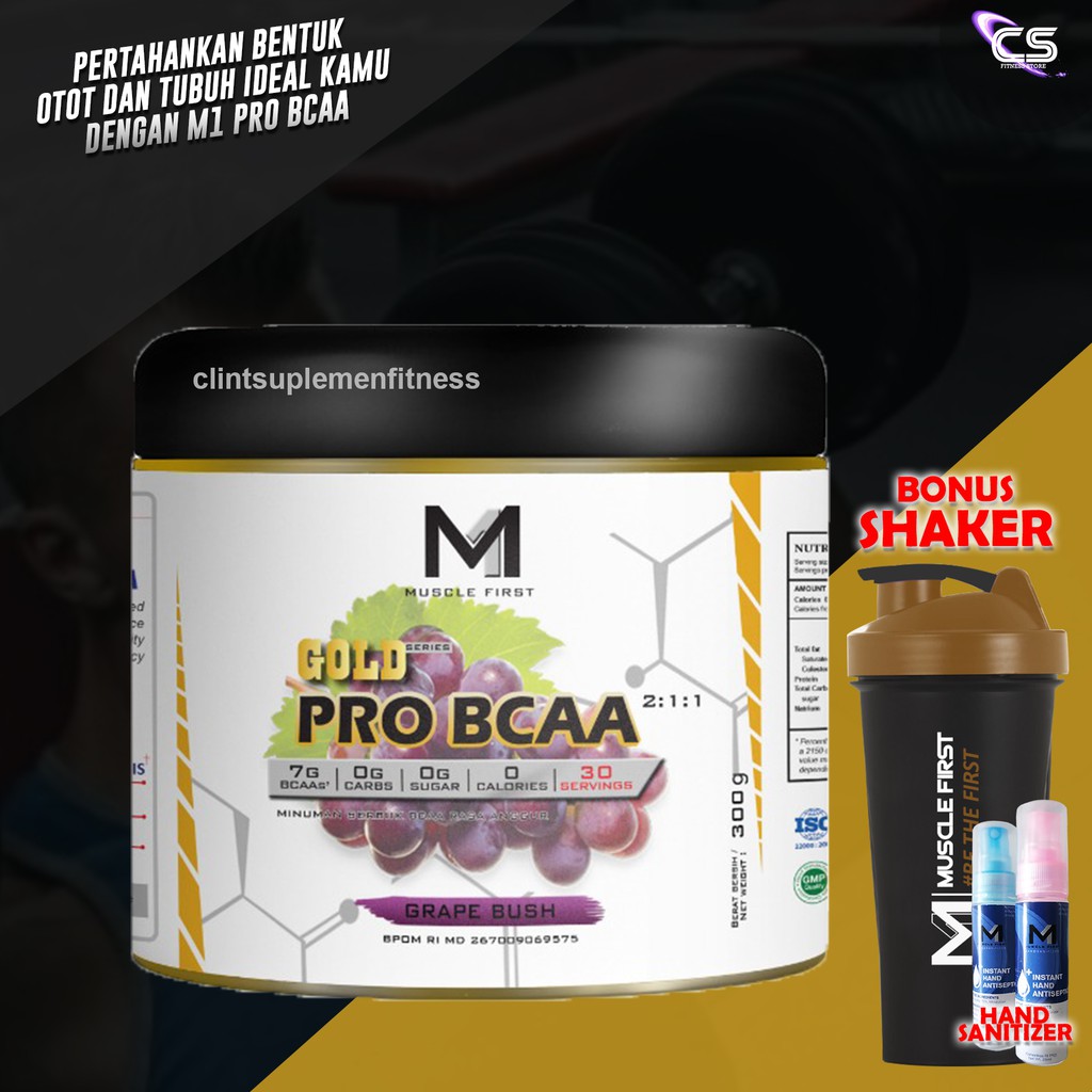 

Muscle First (M1) Pro Gold BCAA 300gr Mempertahankan dan Memulihkan Otot