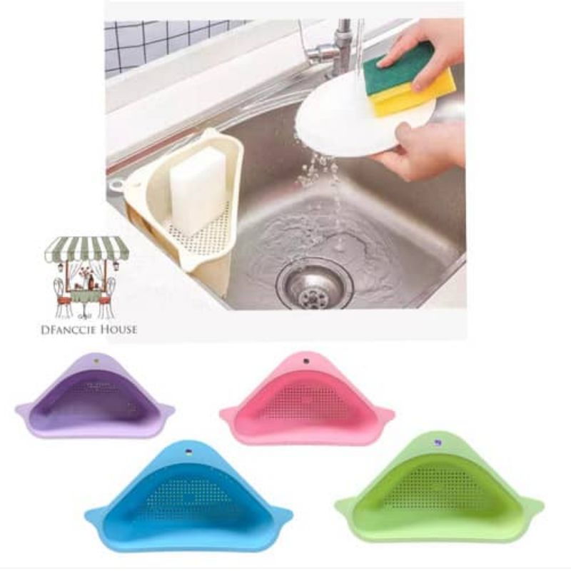 RAK SUDUT SEGITIGA / RAK WASTAFEL SARINGAN DAPUR SINK DRAIN BASKET⭐shopiipanda⭐