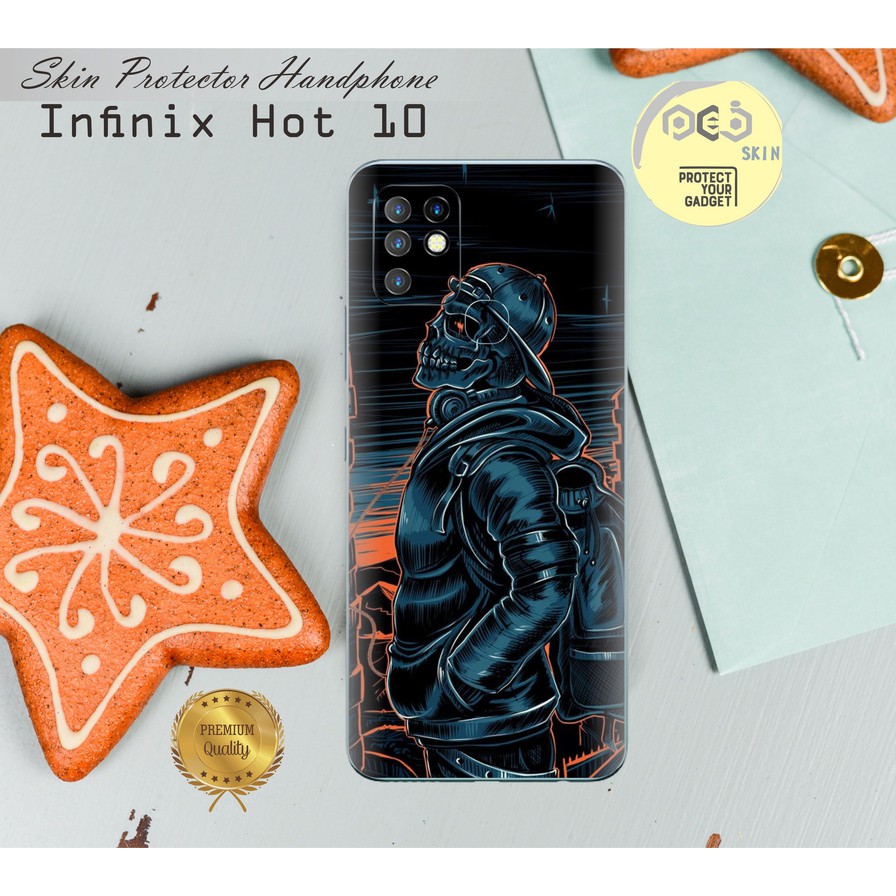 Garskin HP Infinix Hot 10 motif Skull - Free custom Motif