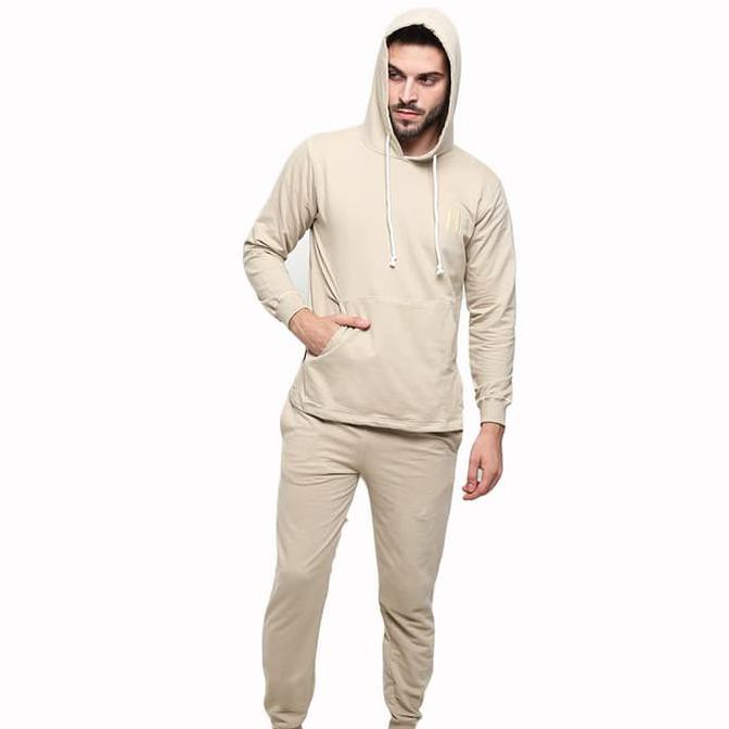 Hoodie & Pants Set Cream Unisex - Beige, M