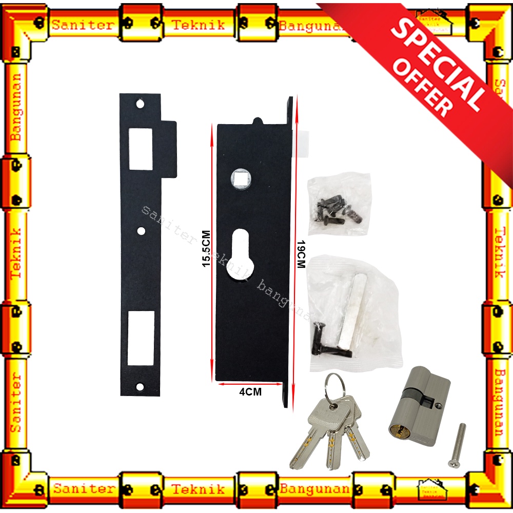 Kunci Pintu Set Kawat Nyamuk Soligen Tralis Alumunium D1-012 Handle Pintu