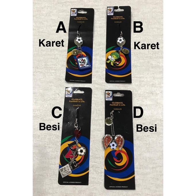 MOBILE DANGLER FIFA WORLD CUP 2010 ORIGINAL ASSORTED BAHAN BESI/KARET - A