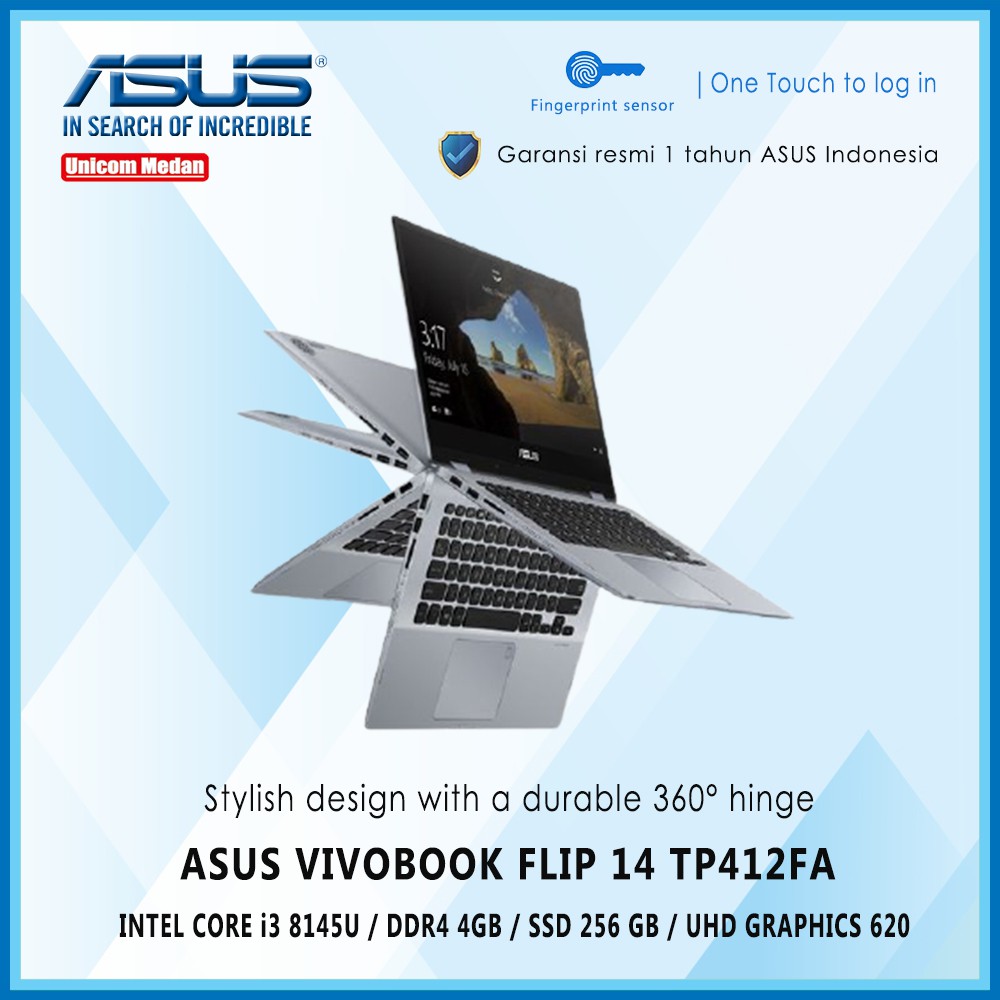 ASUS TP412FA Intel Core i3-8145U/ DDR4 4GB/ 256GB SSD/ W10/ 14&quot; FHD