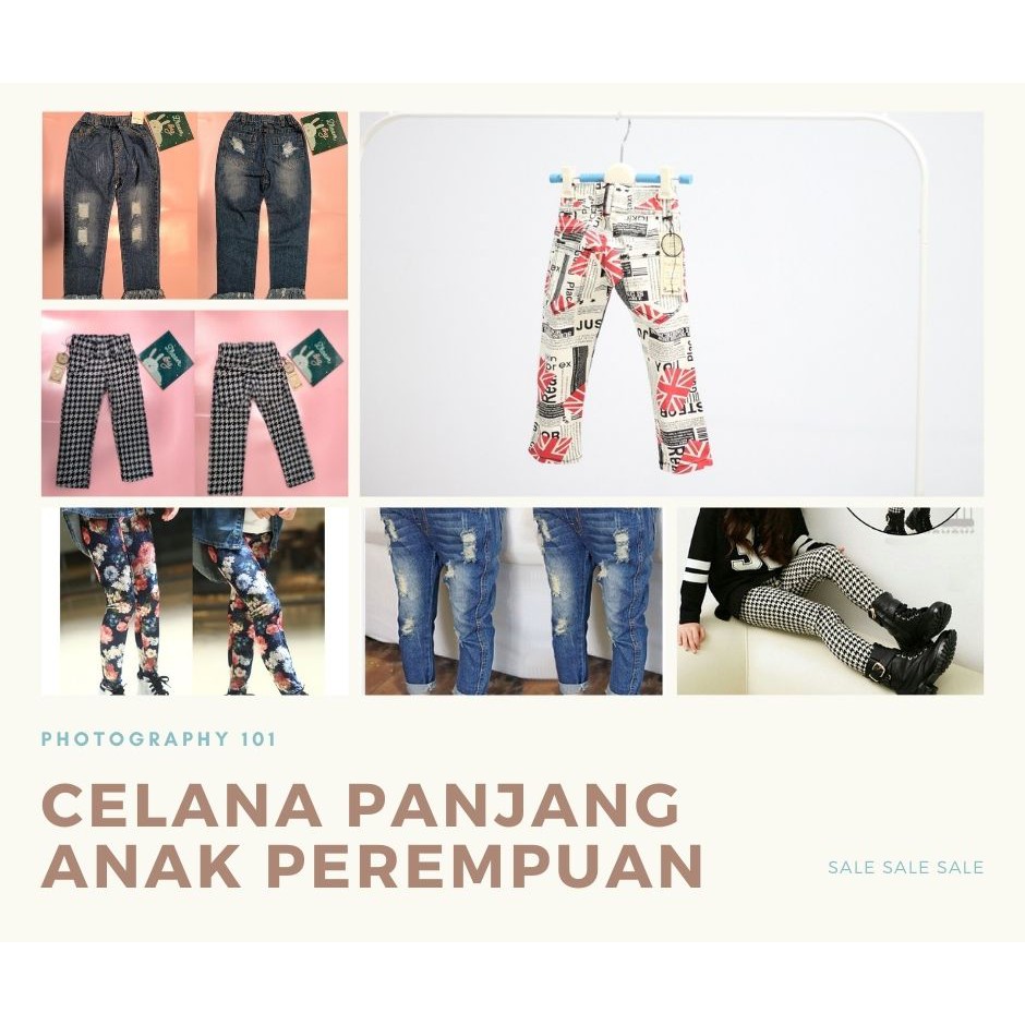 Glorykidz 1 pcs bundling Celana Anak perempuan celana jeans anak perempuan