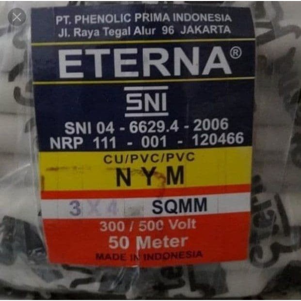 Kabel ETERNA NYM 3x4 - Meteran