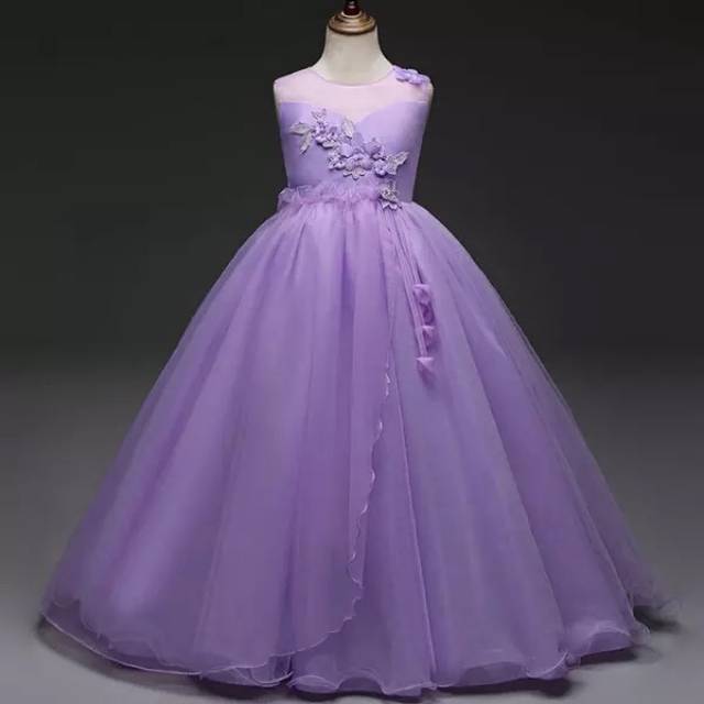 GA2570 RIANA DRESS PURPLE / gaun pesta ulang tahun anak remaja / pagar ayu / pengapit / tutu ungu