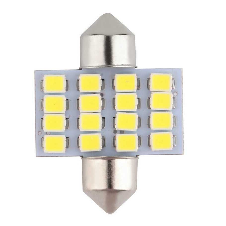 Lukstar Lampu Mobil LED 31mm 16 SMD 1210 - 2 PCS (OBRAL/DEFECT)