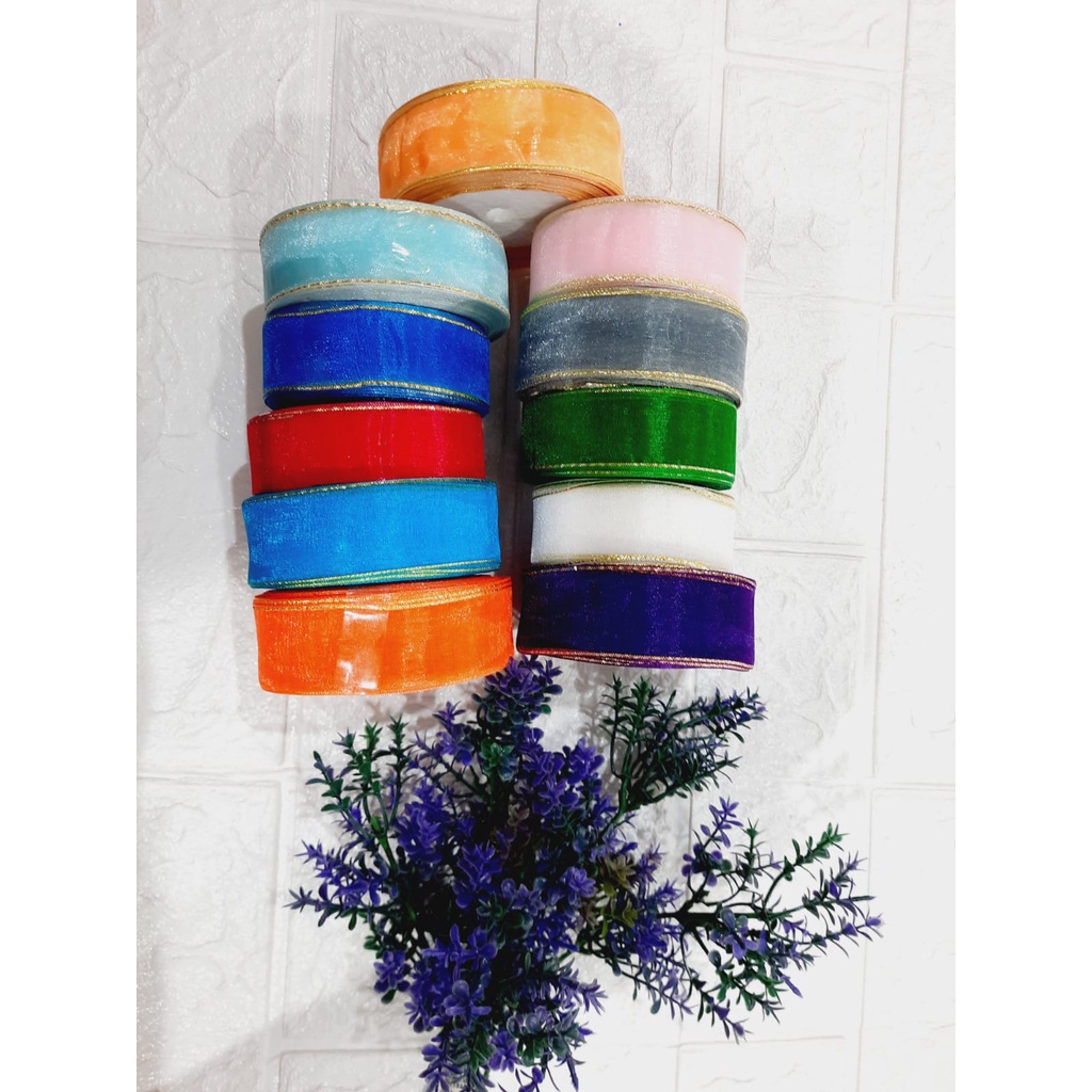 

Pita ORG Tepi Mas 1"/Pita Kaca/Pita Kado/Pita Hias/Pita Dekor/Pita