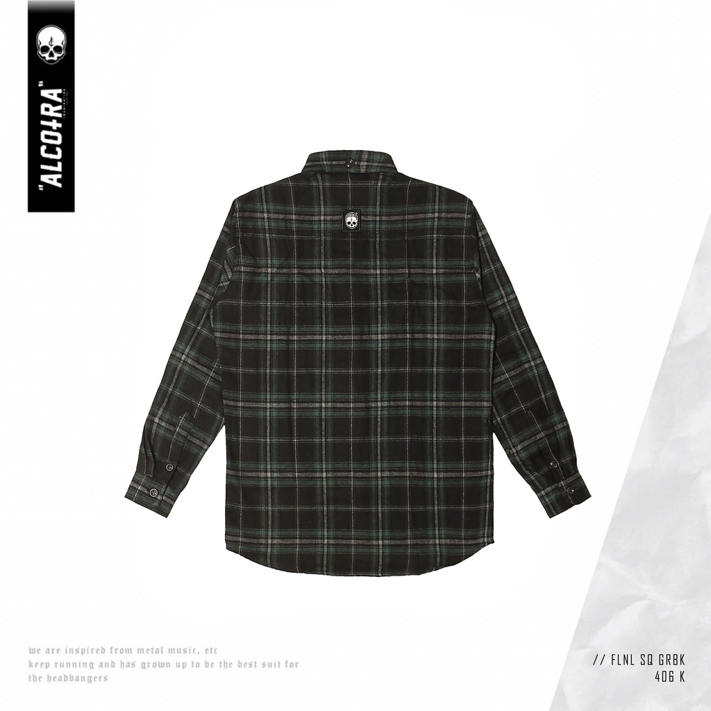 FLANEL SQ GRBK // FLANEL SQUARE GREEN BLACK KANTONG SATU