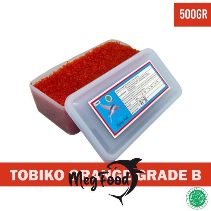 

Telur Ikan Terbang I Tobiko Orange Frozen Grade B - 500 Gram