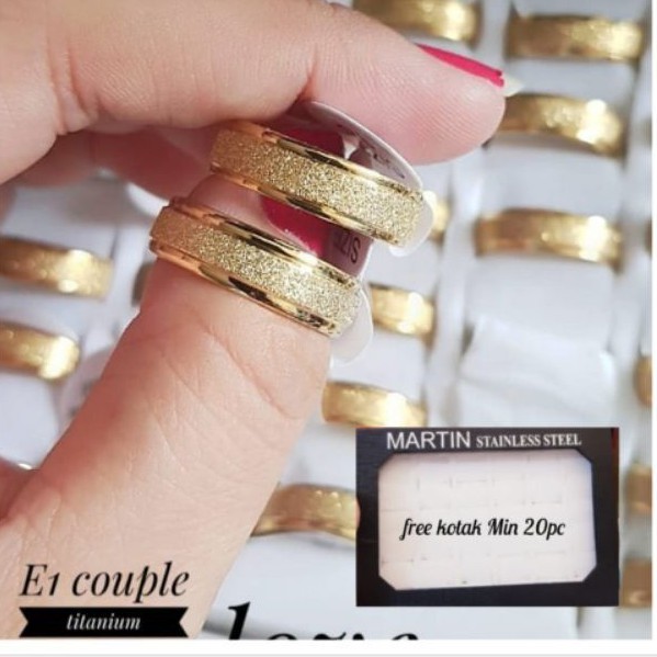 Cincin Couple Titanium Free Box Min 20 Pcs