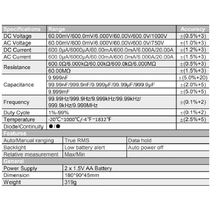 AVOMETER DIGITAL ZOTEK VC17B+ / MULTITESTER DIGITAL ZOTEK VC 17B+