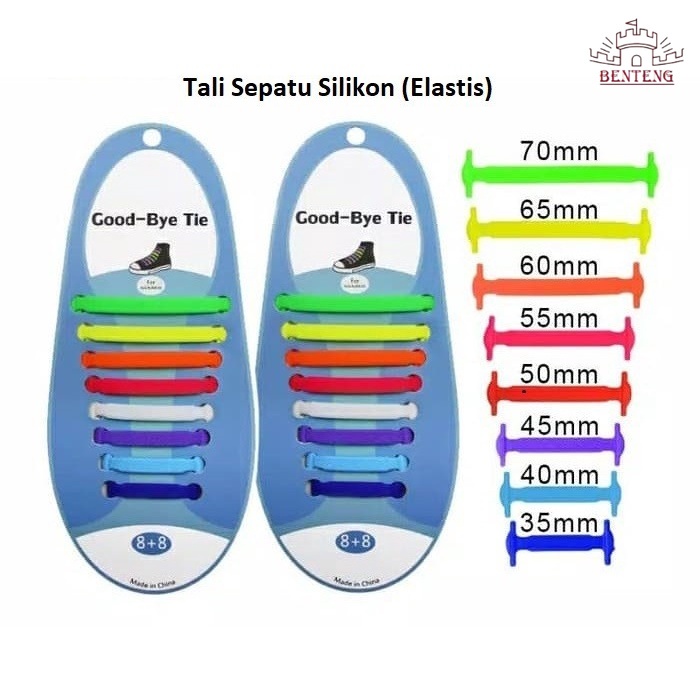 TS12 - Tali Sepatu Silikon - Tali Sepatu Karet Shoelace Silicone 12 pcs