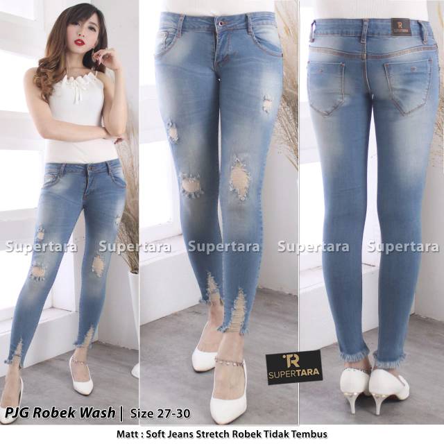 Celana jeans wanita panjang sobek2 size 27 31 merek Celana jeans wanita panjang sobek2 size 27 31 merek