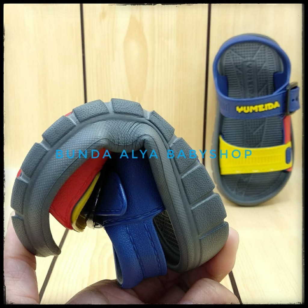 Sendal Anak Laki Laki 6 Bulan 1 2 Tahun Tali NAVY KUNING - Sepatu Sandal Gunung Anak Cowok Karet Anti Licin Size 18 - 23 - Sendal Gunung Anak Laki Laki