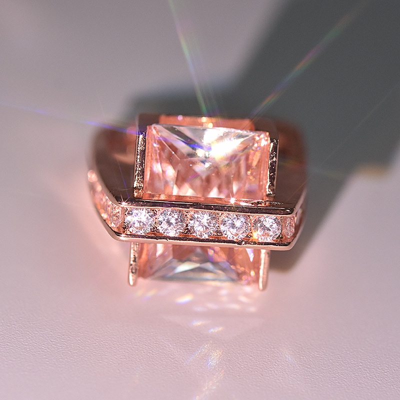 Cincin Bahan Sterling Silver 925 Warna Rose Gold Untuk Wanita Ccb57