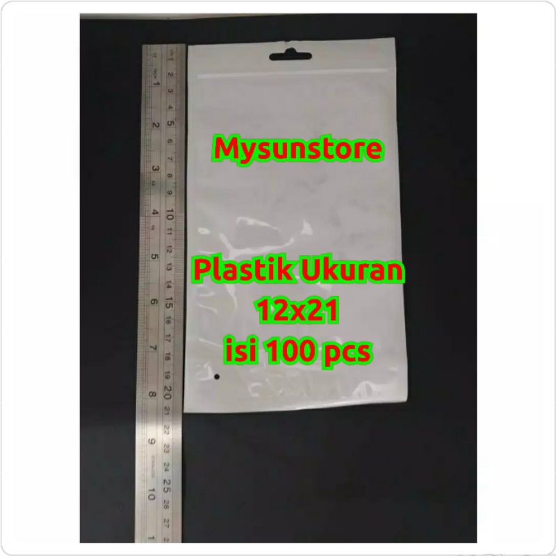 Plastik Klip  12x21 cm Aksesoris Ziplock Zipper  Zip Lock 12 x 21 cm isi 100pcs Mysunstore