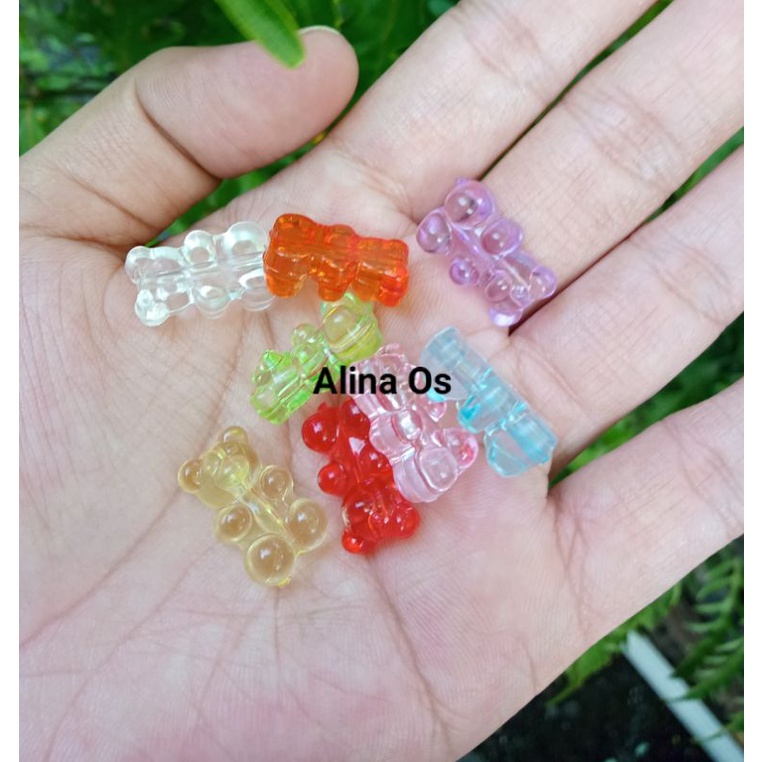 MANIK RESIN GUMMY BEAR LUBANG TEMBUS