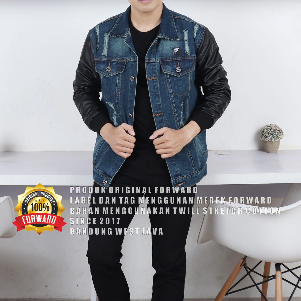 Jaket Jeans Denim Premium Forward Kulit