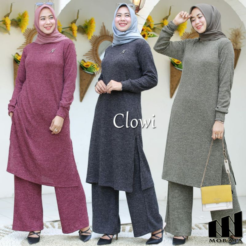 Stelan tunik dan kulot clowi by morata