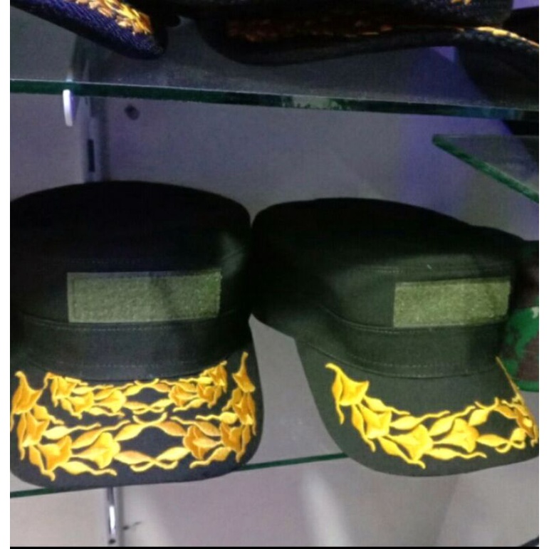 Topi PDH TNI AD PATI & PAMEN + PANGKAT LOGAM