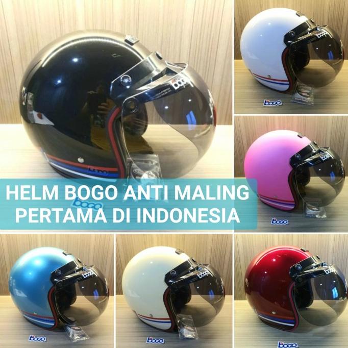 HELM BOGO SNI CEWEK DEWASA FORCE KACA BOGO BULAT ORIGINAL ANTI MALING