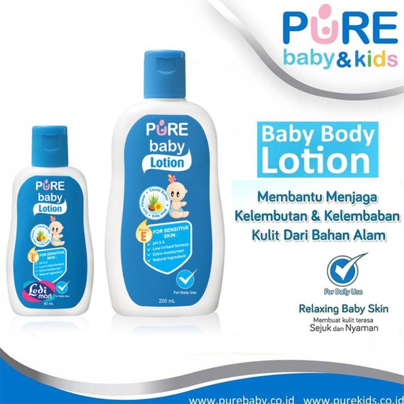 Pure Baby Body Lotion 200ml Lotion Bayi untuk Kulit Bayi