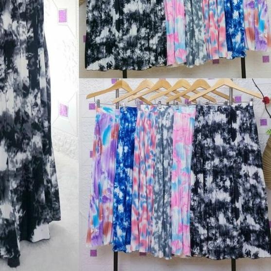 Rok Plisket panjang Corak Rok muslim/Mayung/Payung/Rok terbaru Murah Terbaru tiedey