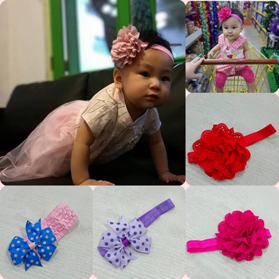 [ORGM] Aksesoris Bayi Bandana Bayi Bando Bayi Motif Bunga Polka