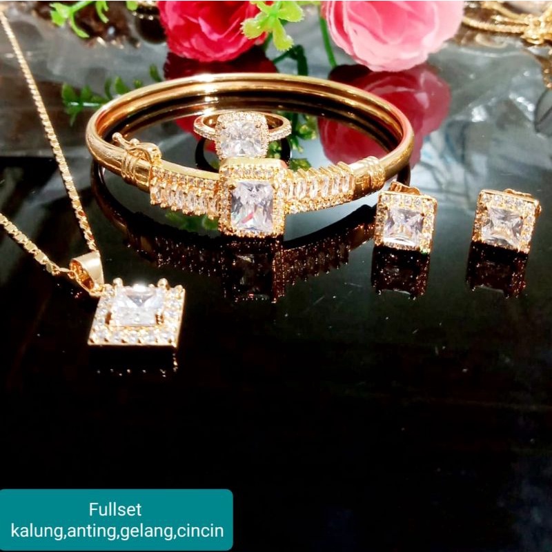 Xuping set perhiasan wanita dewasa lapis emas 24k