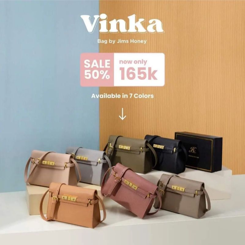 Jims Honey promo vinka bag tas selempang wanita elegant free exclusive box