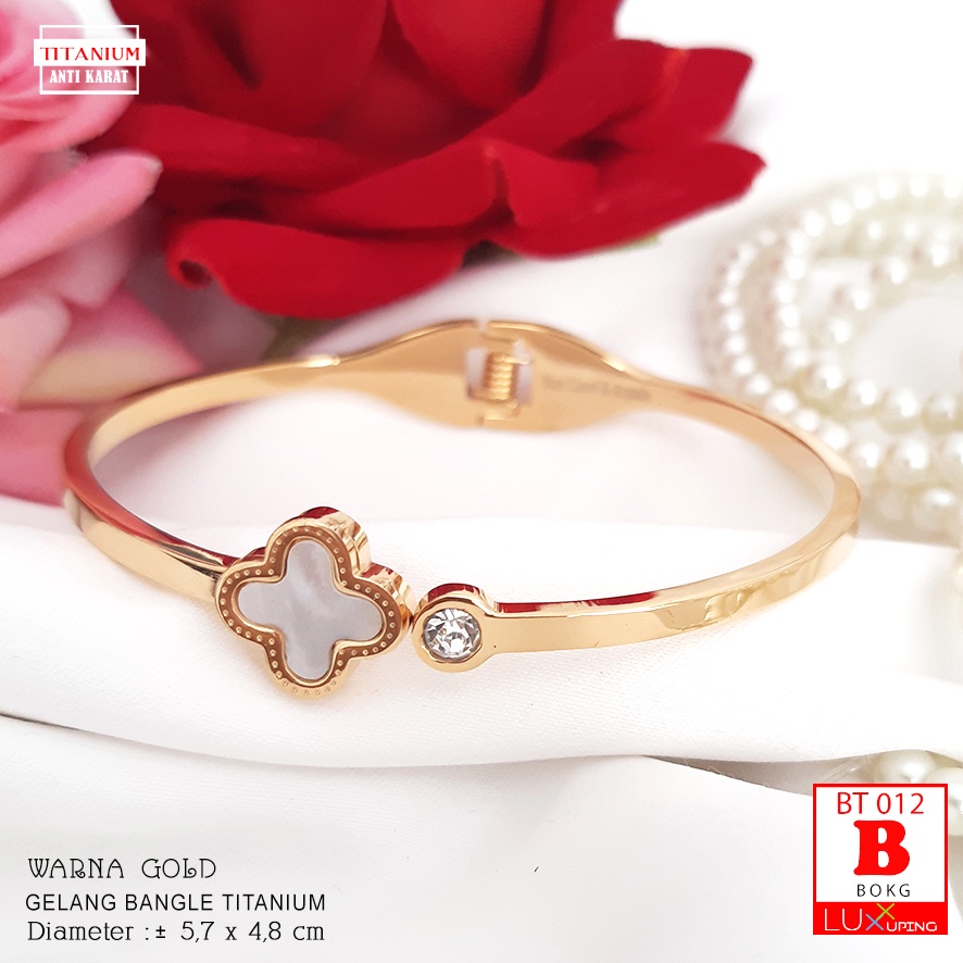 BT 012 Gelang Titanium Premium Wanita Dewasa Perhiasan Mas Rose Gold Mata Zirkon Aksesoris Fashion Brand Dunia Gelang Titanium Anti Karat Selamanya Luxx Xuping