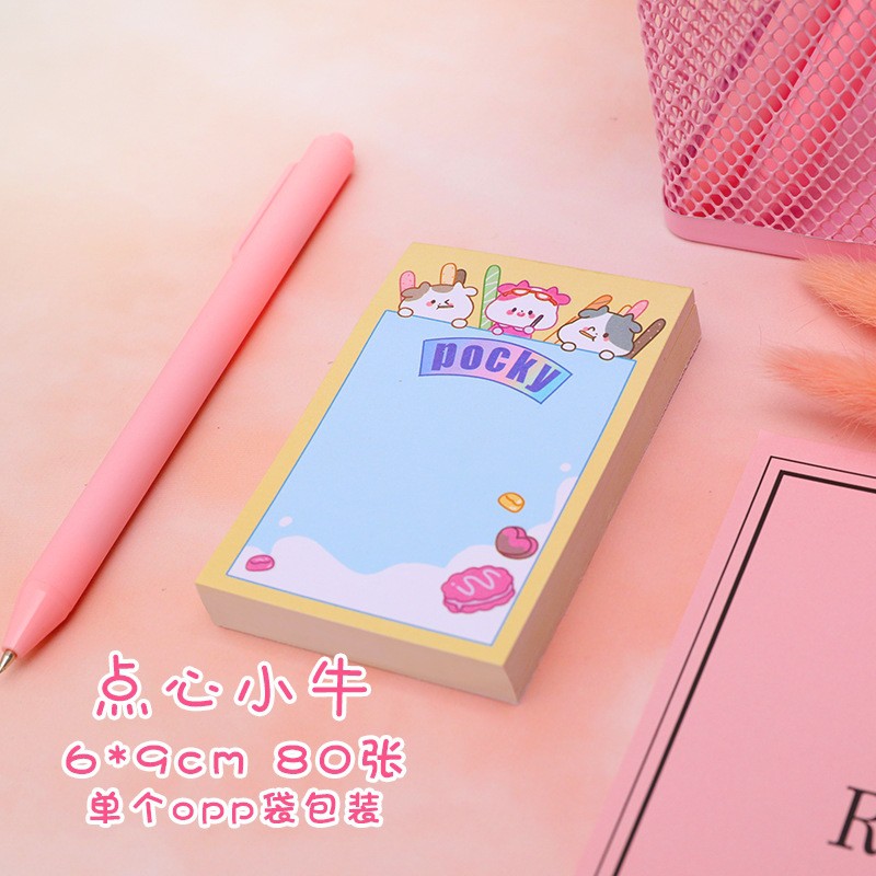 Sticky note memo pad sapi karakter hewan-Pocky