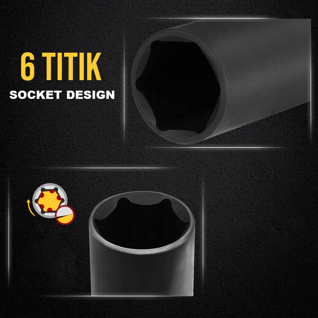 Bonkyo  Mata Socket Extention Impact Socket 10 pcs 1/2 Inch - Impact Socket 8mm - 24mm
