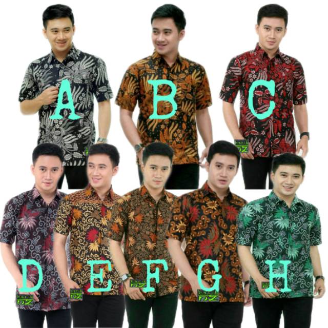 Pabrik Batik jumbo HRB0010 Kenongo Kemeja Batik pria Pendek Pekalongan Padi M L XL Sogan Tulis Halus