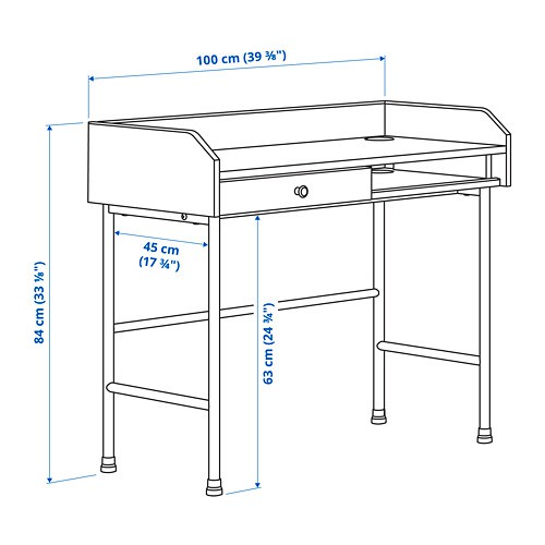 HAUGA Meja 100x45x84 cm