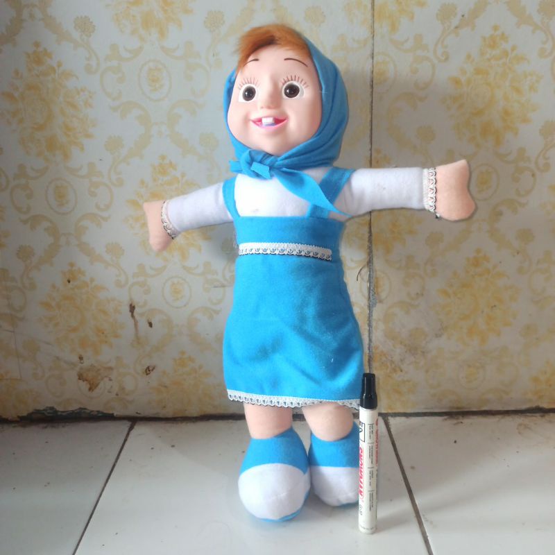 Boneka marsa marsha muka karet murah