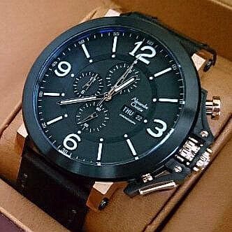 *FREE ONGKIR* Jam AC Alexandre CHristie 6281 Leather Black Gold Original *PROMO BRANDED*