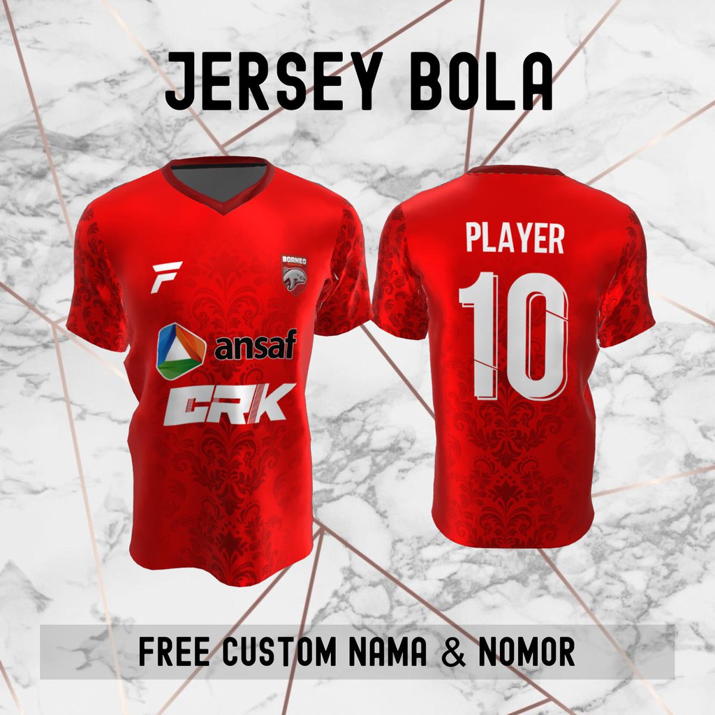 Jersey Batik Borneo FC Klub Bola Baju Kaos Custom Nama dan Nomor Punggung - 947