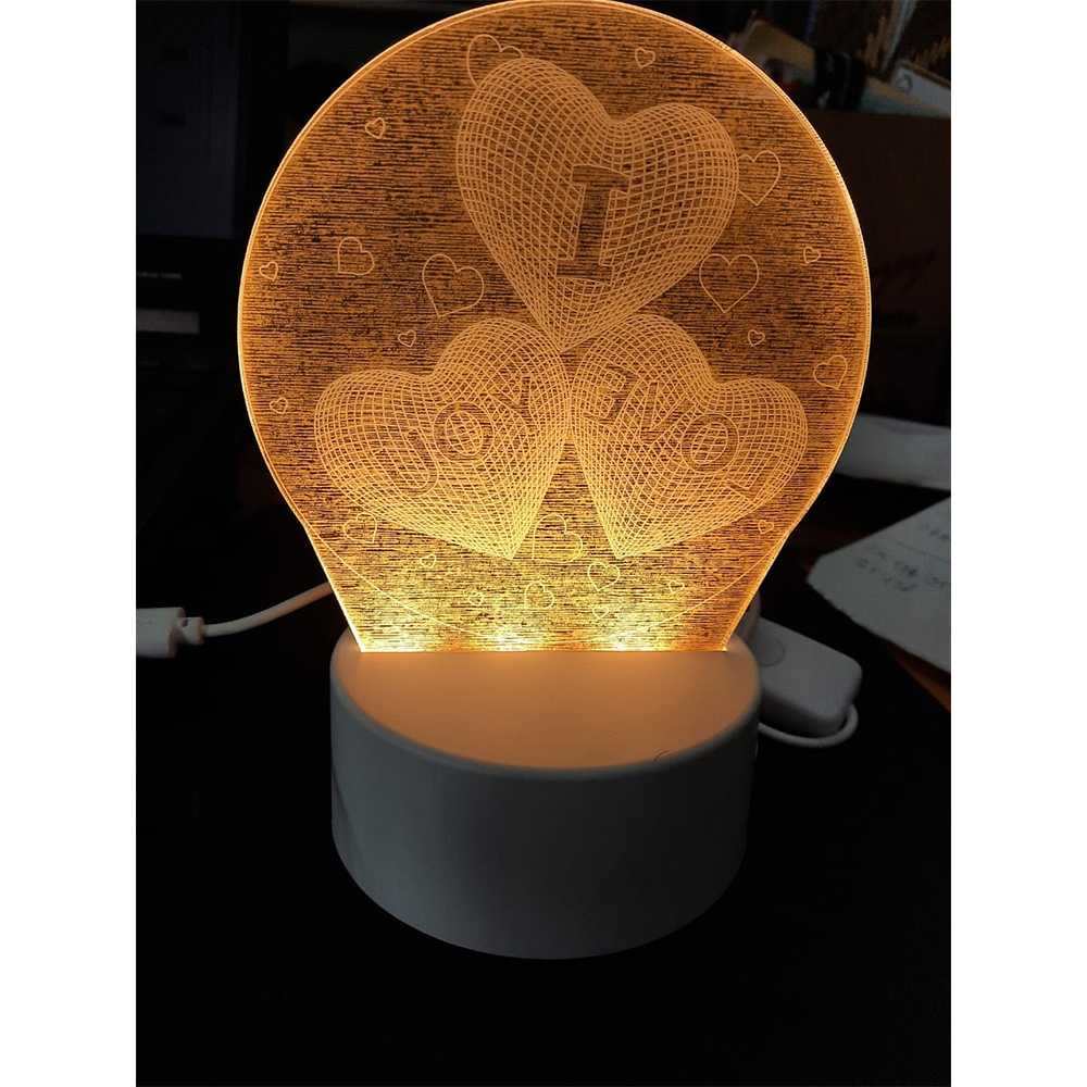 MPro lampu tidur aesthetic 3d Meja pentol Printed Moon Night Light Table Rechargeable Lamp 12cm 15cm AMT