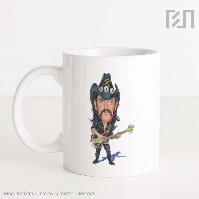 Gelas Keramik Caricature Lemmy Kilmister Mug
