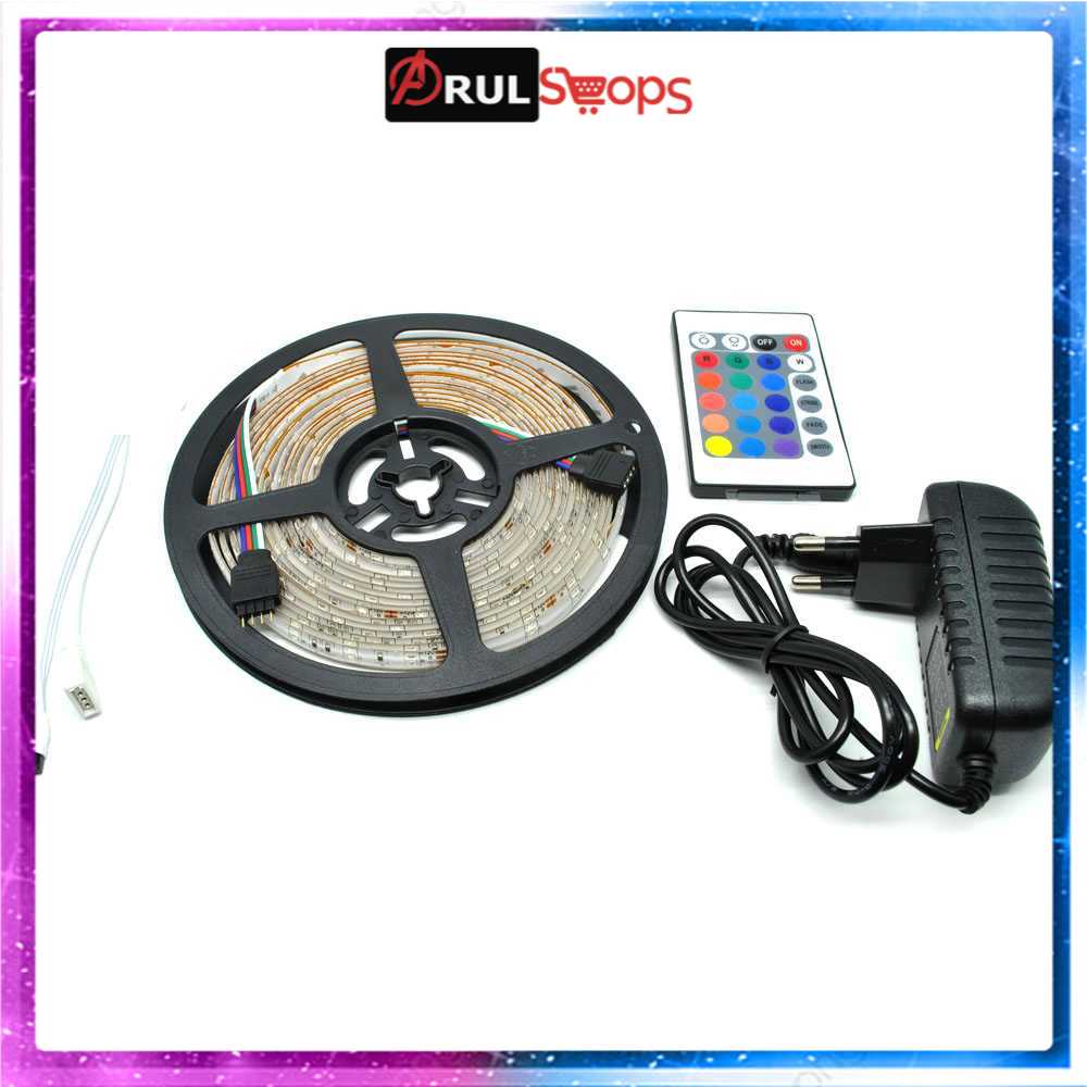 RGB LED Strip 3528 300 LED 5 Meter 12V 2A Light Controller Remote