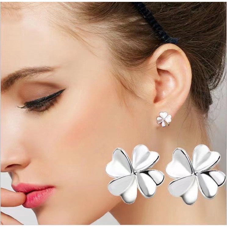 (Hello Girl)E03 Anting Wanita Korea Tusuk Model Juntai Bunga Mutiara Import