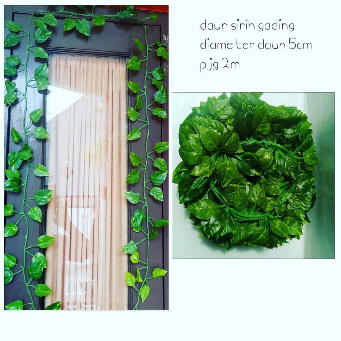 TERLARIS DAUN DECORASI SIRIH GADING PANJANG 2M BERKUALITAS