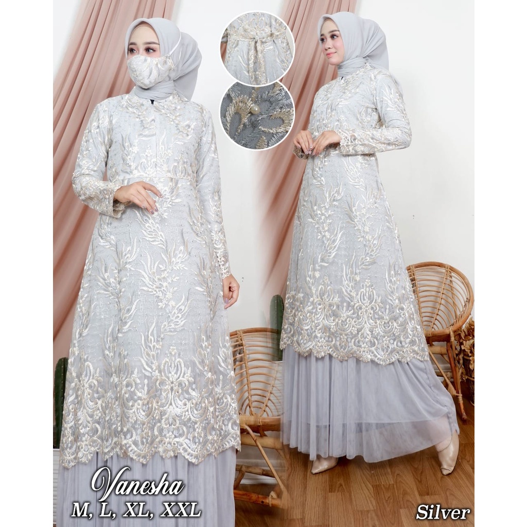 Gamis Tutu Vanesha AD / Gamis Tutu Busui / Kebaya Busui / Dress Kondangan / Kebaya Modern