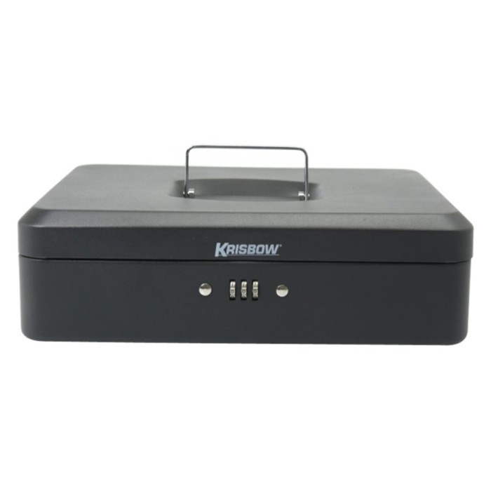 Krisbow Cash Box Dengan Nomor Kombinasi 30 Cm | Brankas Kecil - Hitam