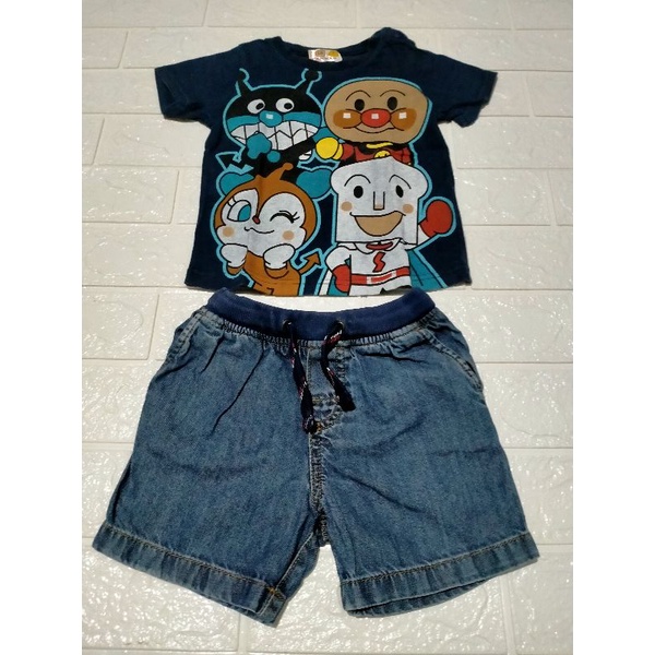 Preloved Set Carters Baby 2in1Anpanman Preloved Setelan Anak Carters Preloved Celana Jeans Carter's 